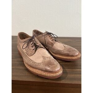 Allen Edmonds Shannon Drive Shoes Mens Size 11.5 B Tan Leather Wingtip Oxford